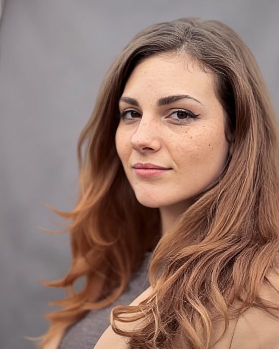 Portrait with studio backdrop